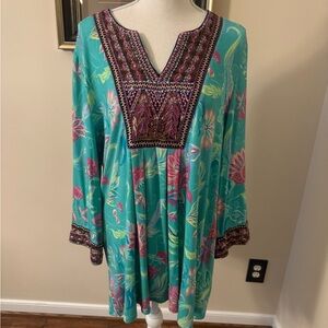Beautiful Soft Surroundings Floral Tunic Top. Sz Large. So comfy and pretty!